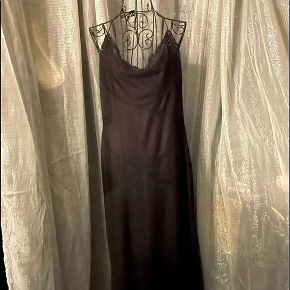 Laundry by shelli purple & black draped formal gown/dress sz10 nwt - Picture 1 of 12